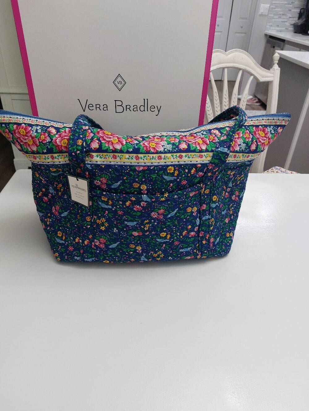 Vera Bradley Miller Tote Vintage Bluebird NWT
